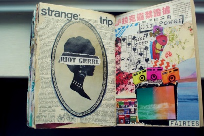 strange trip girl power collage journal art brooke gibbons